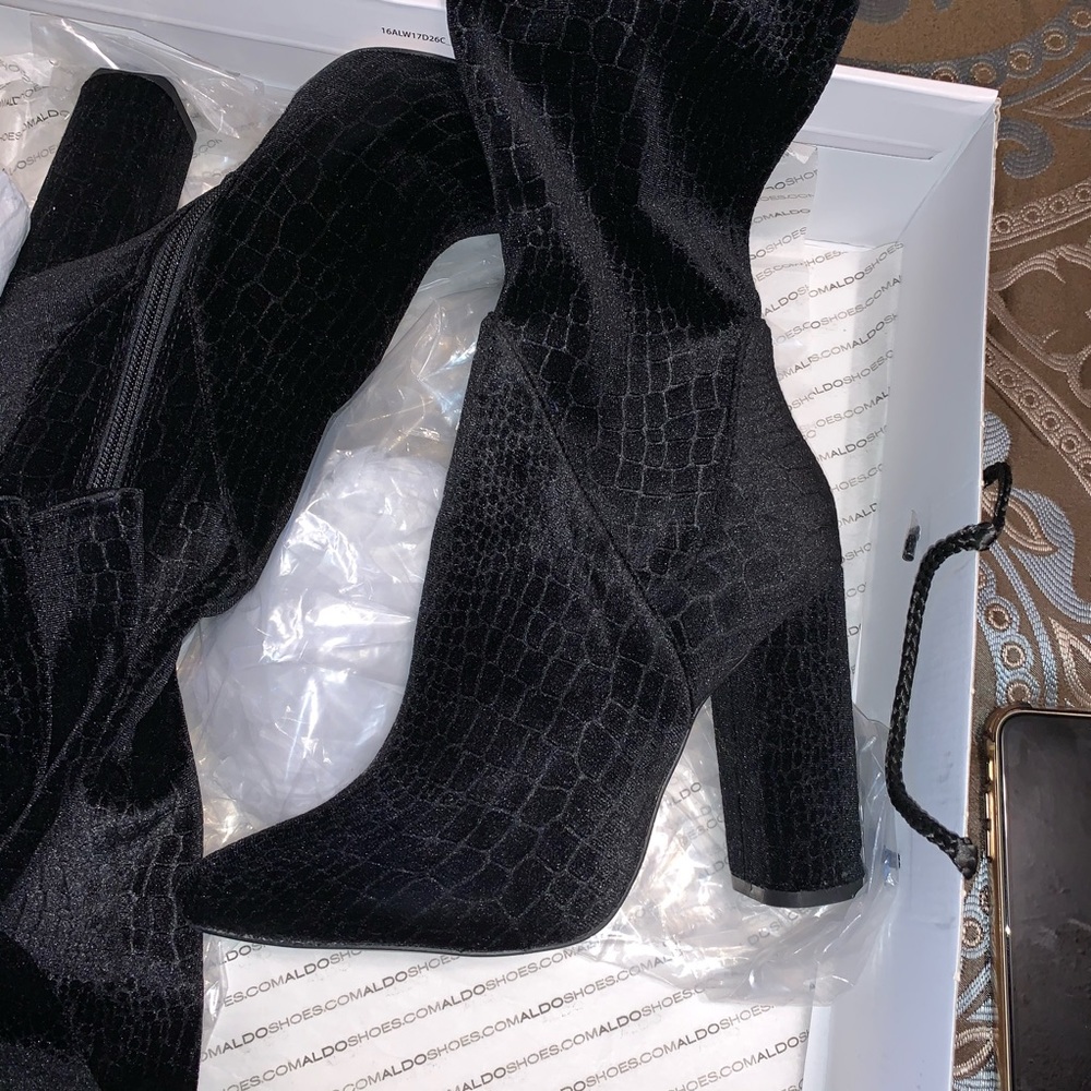 Thigh high Aldo black heel boots
